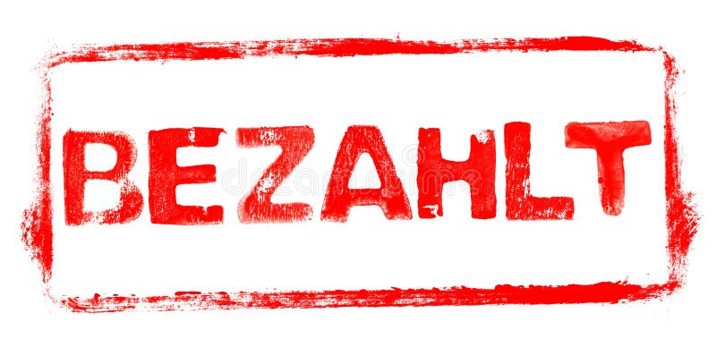 Red stencil frame: Paid banner in german language royalty free illustration