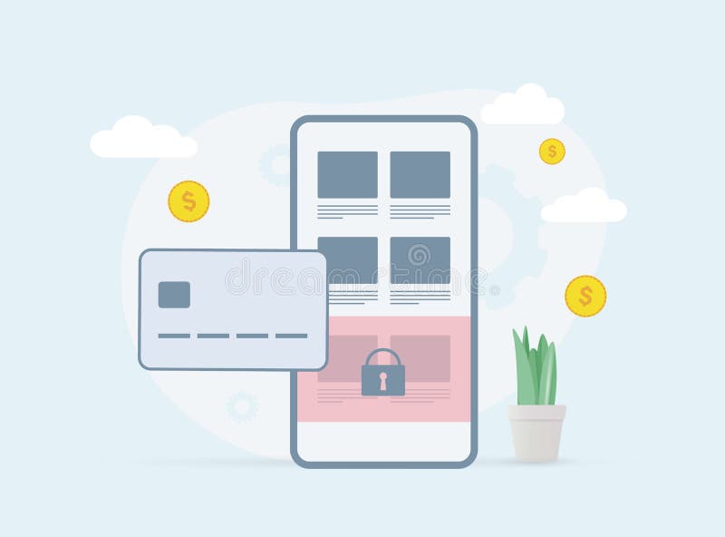 Paid Online content available only after payment concept. Pay after reading member subscriptions service. Smartphone vector illustration
