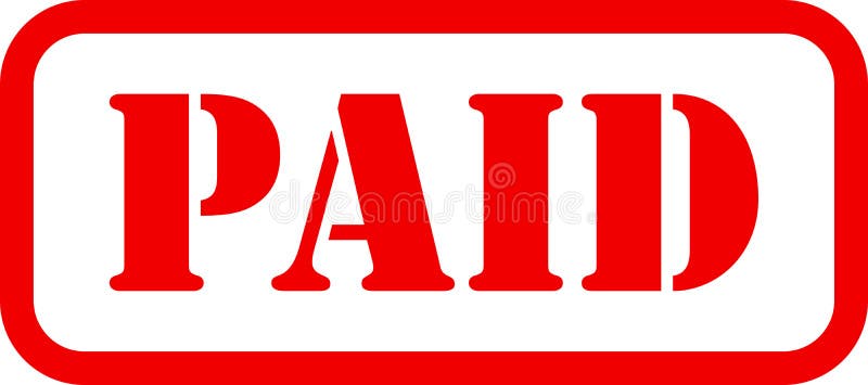 Paid Red Rubber Stamp Graphic Design Vector, Stencil Business