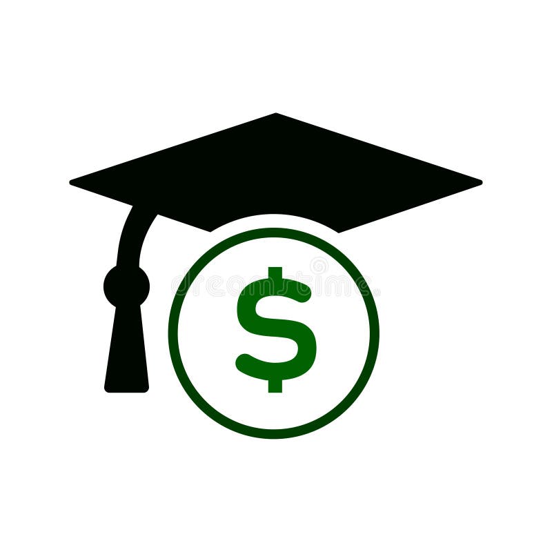 Paid tuition, graduate, hat, vector illustration stock illustration