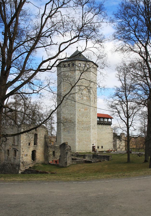 Paide Order Castle in Estonia. Medieval tower. Travel photography