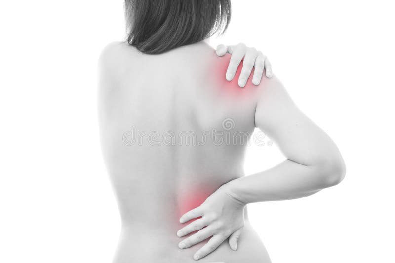 Pain in a body of the woman stock photos Pain in a body of the woman stock photos