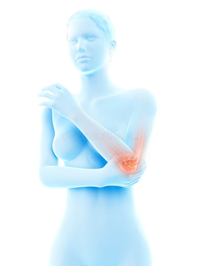 Pain in the elbow joint vector illustration