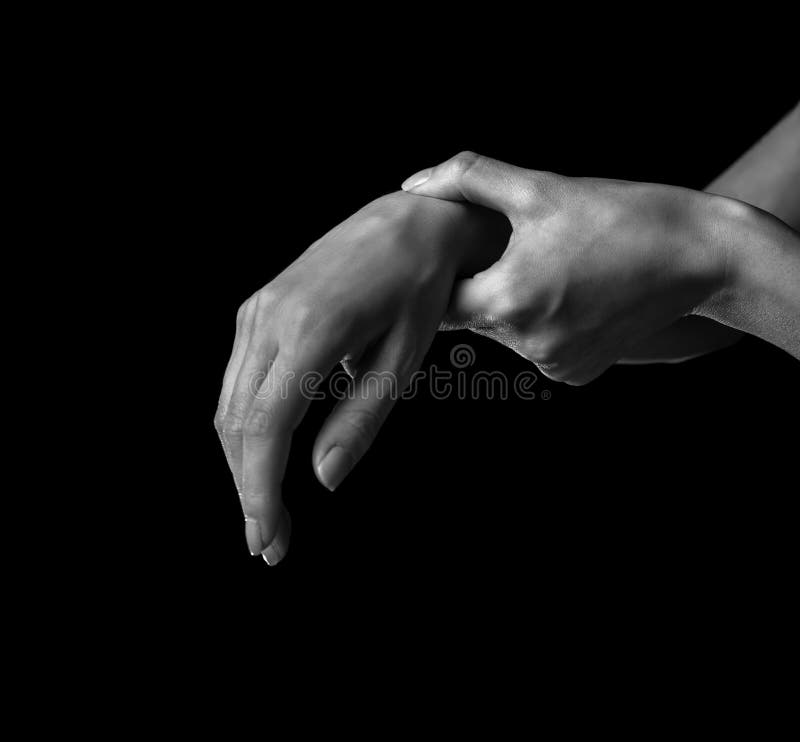 Pain in a female wrist stock photography Pain in a female wrist stock photography