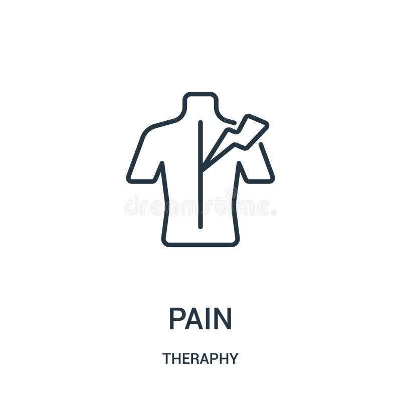 pain icon vector from theraphy collection. Thin line pain outline icon vector illustration