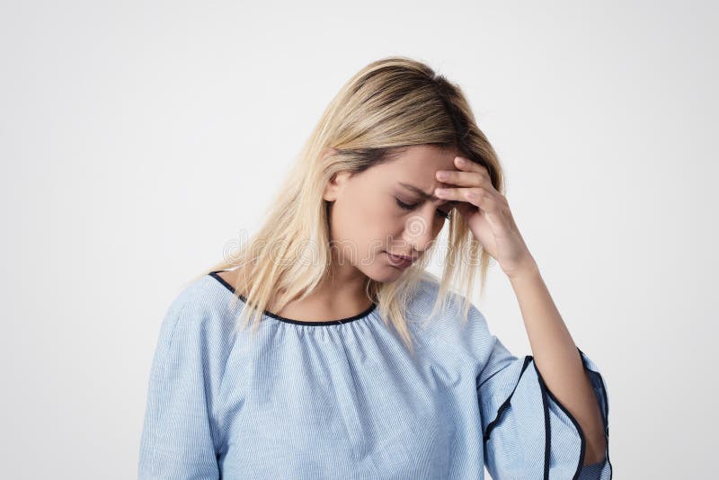 Pain. Tired Exhausted Stressed Woman Suffering From Strong Eye Pain. royalty free stock images Pain. Tired Exhausted Stressed Woman Suffering From Strong Eye Pain. royalty free stock images