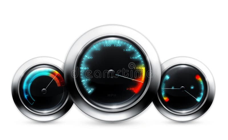 Car dashboard, computer illustration, isolated. Car dashboard, computer illustration, isolated