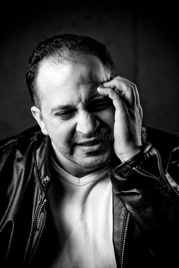 Painful Headache stock image. Image of emotional, anxiety 13499085