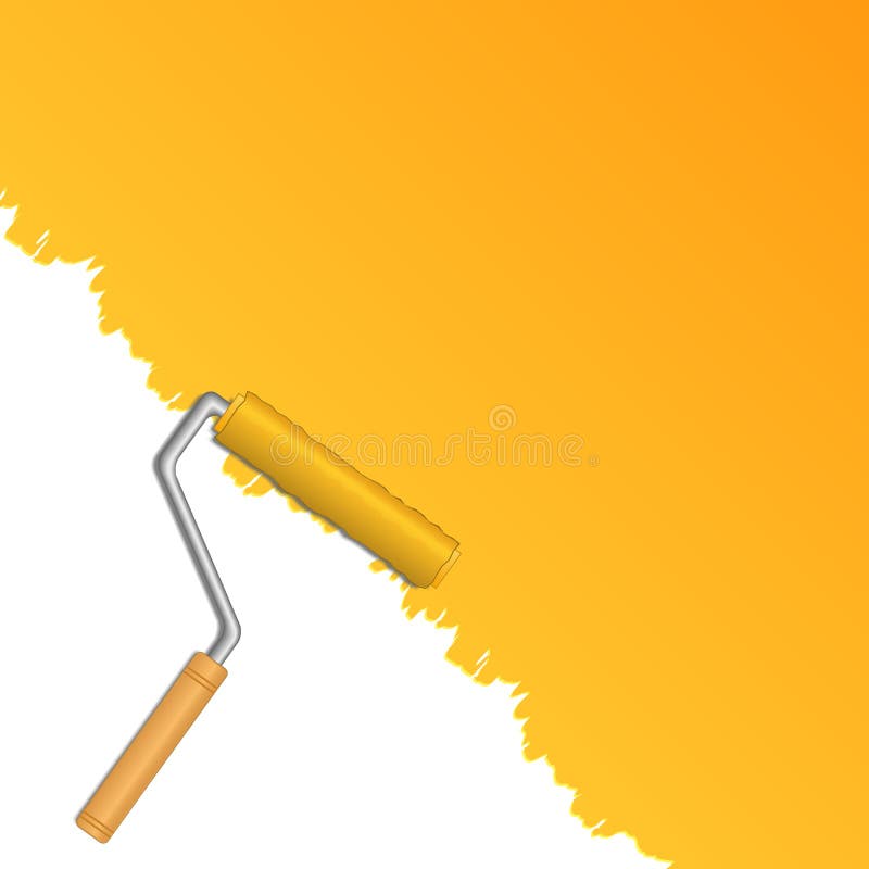 Yellow paintbrush stock vector. Illustration of yellow - 21428494