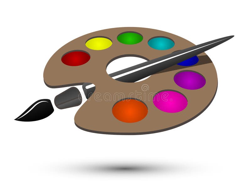 Paint board and brush stock vector. Illustration of 1940 90294412