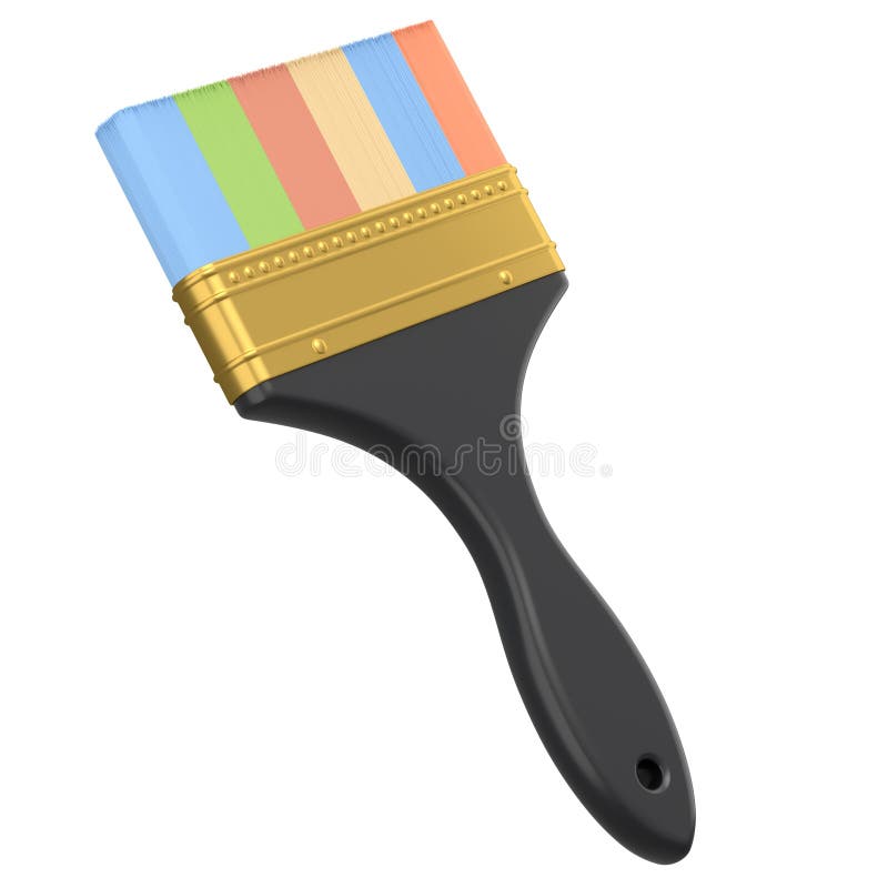 Paint Bristle Brush for Repair Work and Construction on White