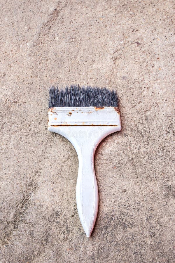 Paint Brush on the Cement Floor Stock Photo Image of craft, floor
