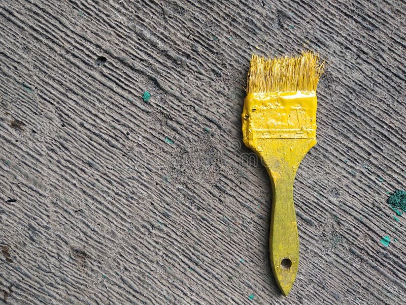 Paint Brush on Concrete Floor Stock Photo Image of decor, education