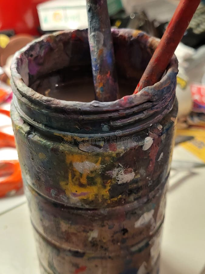 Paint Brush in Cup stock photo. Image of studio, brush 220207092