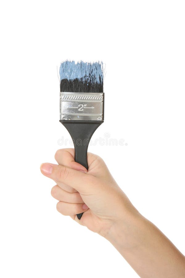 Paint Brush & Hand stock photo. Image of pastel, brush 19002742