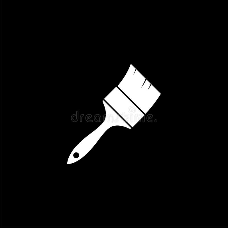 Paint Brush Icon or Logo on Dark Background Stock Illustration