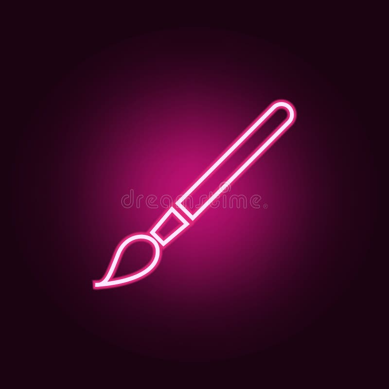 Paint Brush Neon Icon. Elements of  Set Stock Illustration Illustration of creativity