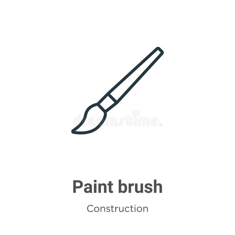 Paint Brush Outline Vector Icon. Thin Line Black Paint Brush Icon, Flat