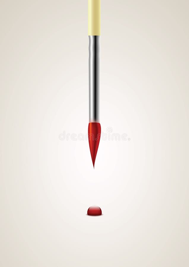 Paint brush and paint drop stock vector. Illustration of decoration