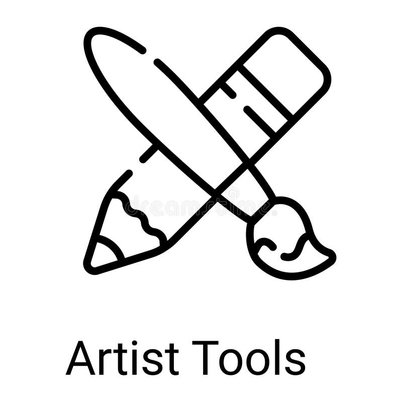 Paint Brush with Color Palette, Icon of Color Palette, Painting Tools