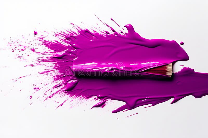 Paint Brush Stroke on White Background, Purple Paint.Generative AI ...