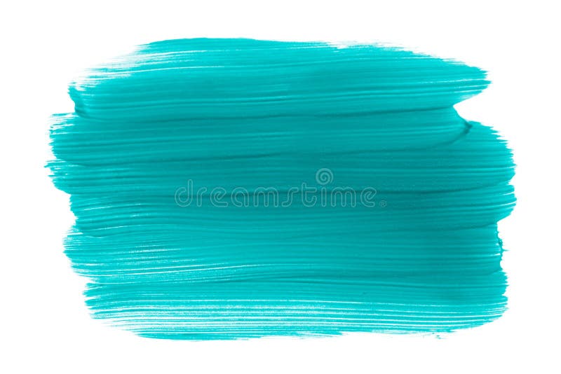 Paint Brush Strokes Frame Isolated on White Background. Blue Green Acrylic  Paint Texture Stock Photo - Image of splatter, blue: 187886860