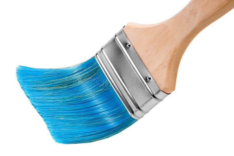 Paint Brush Vith Blue Bristles Stock Photo Image of bristle, painter