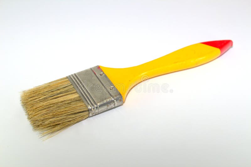 Paint Brush Width 2 Inches with a Yellow Handle on a White Background