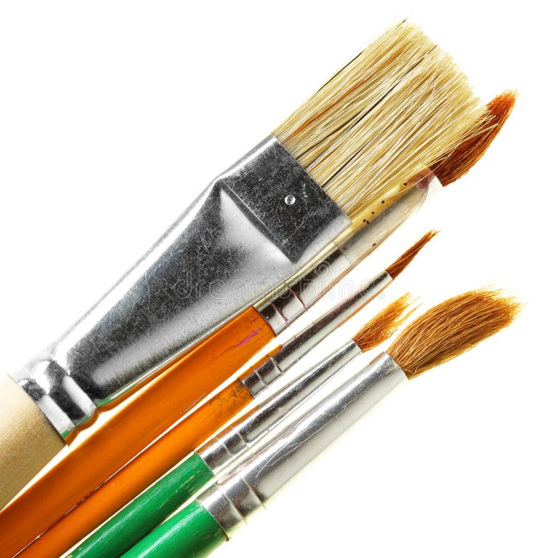 Artists Brushes and Palette Stock Image Image of green, solvent 1321393