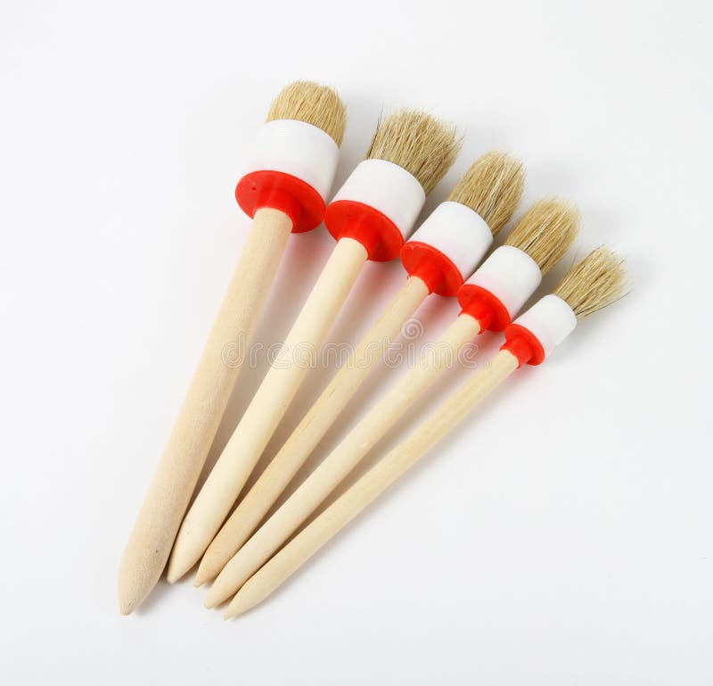 Five new paint brushes stock image. Image of handle, white 20681213