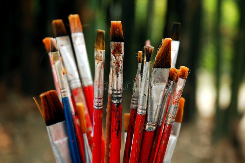 Paint brushes stock photo. Image of paintbrushes, colourful 2396750