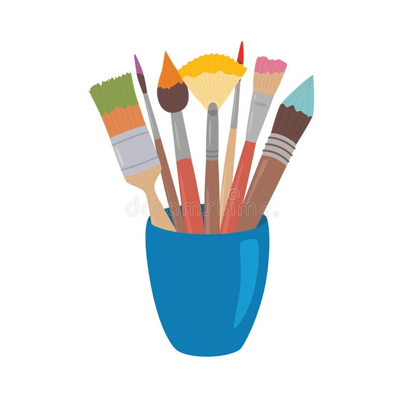 3,100+ Paint Brushes In Cup Stock Illustrations, Royalty-Free Vector  Graphics & Clip Art - iStock