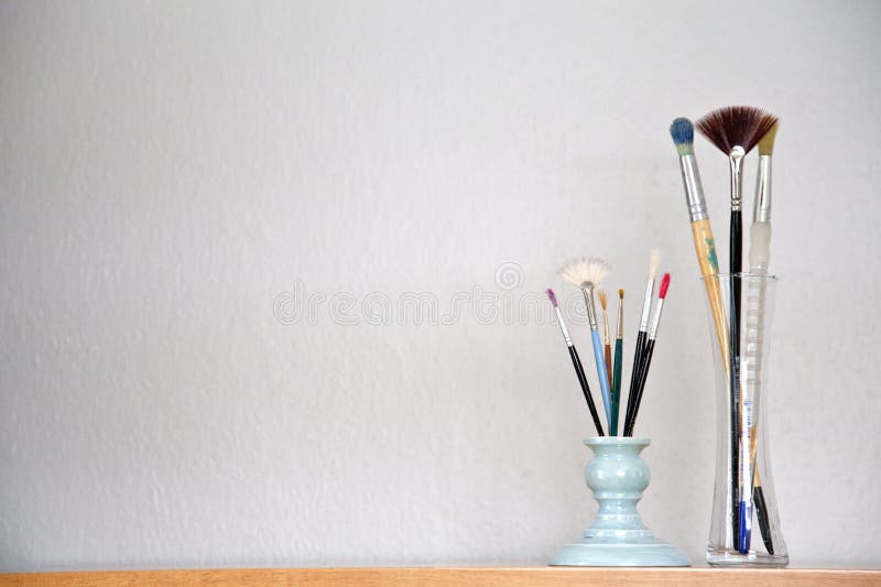 Paint Brushes stock image. Image of paint, blue, wall 35905305