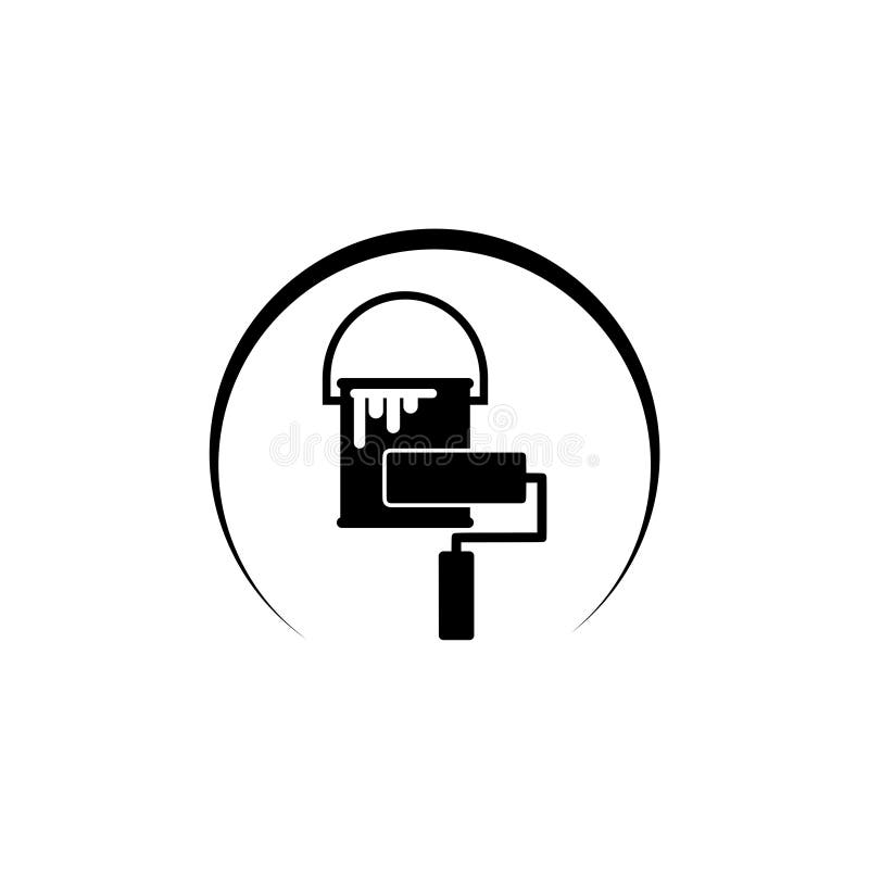 Paint Can Icon Isolated on White Background Stock Vector Illustration