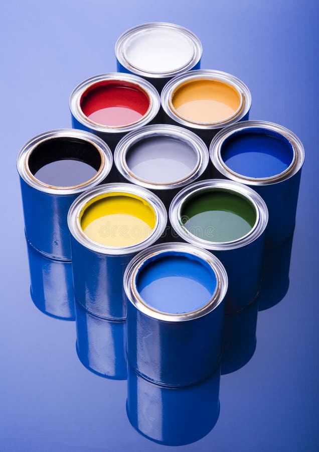 Paint and cans stock image. Image of colored, paint, palette 2351889