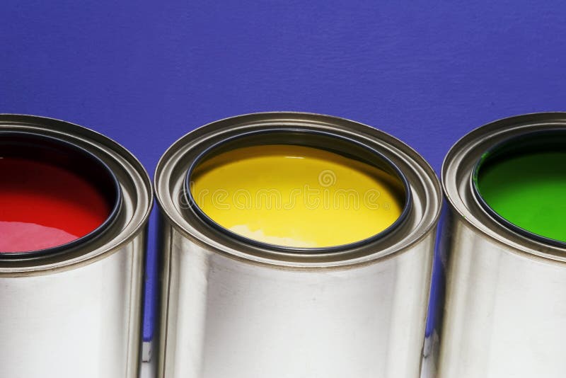 Metal paint cans stock photo. Image of isolated, buckets 7037344
