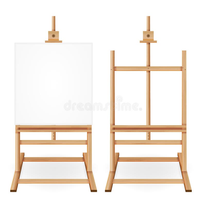 Paint desk wooden easel template Royalty Free Vector Image