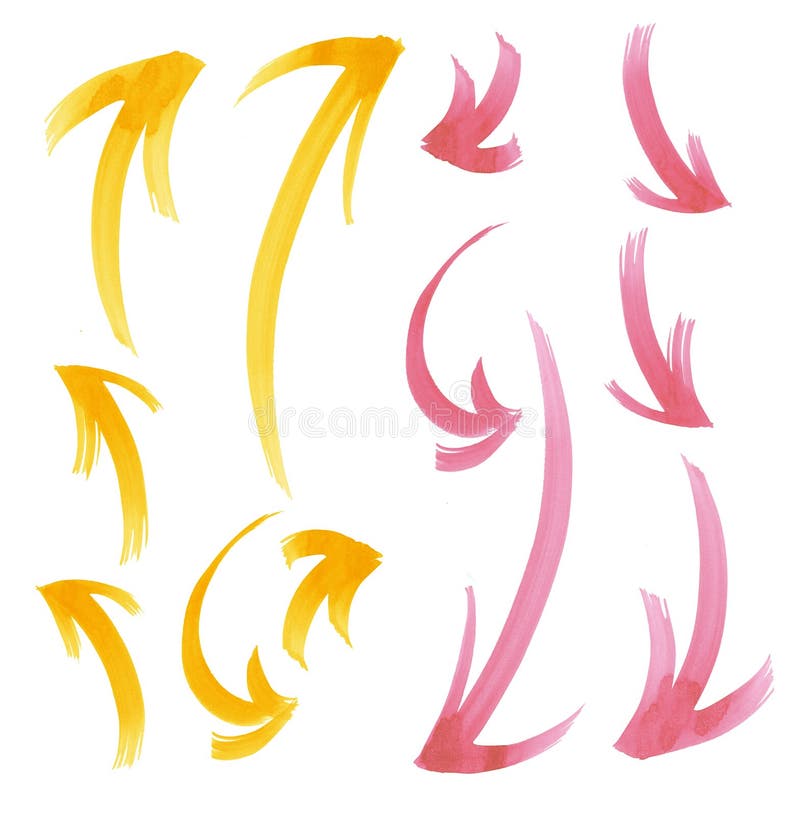 Paint Drawn Arrows Set. Design Element Stock Illustration