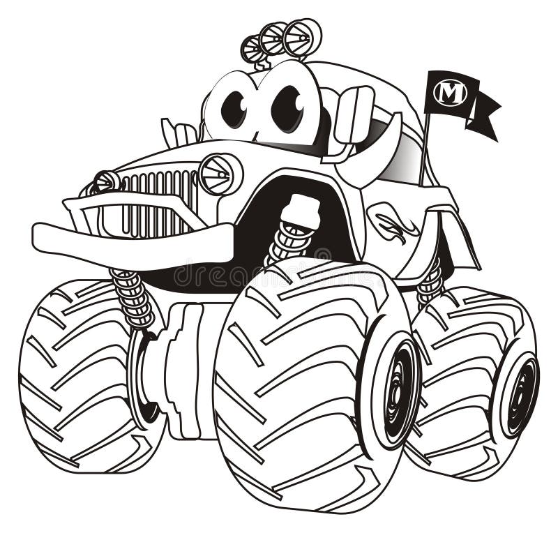 Download Cartoon Monster Truck stock illustration. Illustration of crush - 6190415