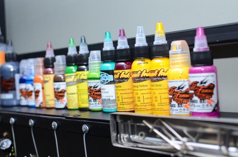 Paint for Making Tattoos on the Human Body Editorial Photo - Image of