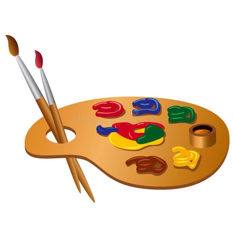 Watercolor Paint Palette on White Vector Stock Vector Illustration of black, green 65929580