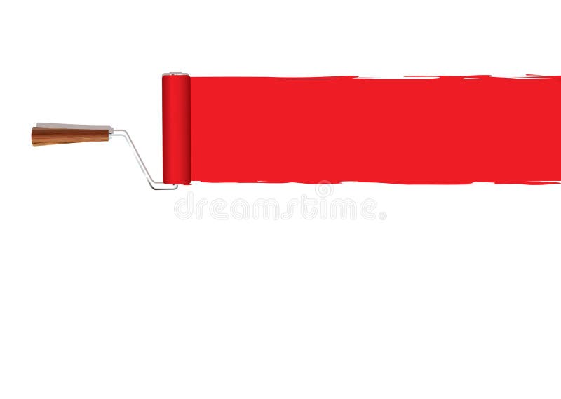 Paint Roller Red Paint Stripe Stock Illustrations 51 Paint Roller Red