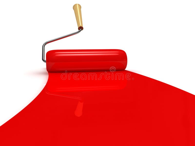 Paint Roller Red Paint Stripe Stock Illustrations 50 Paint Roller Red