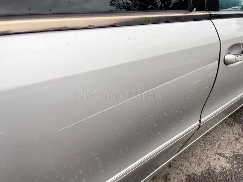 Paint Scratches on a Car Door Stock Photo Image of thread, breakdown