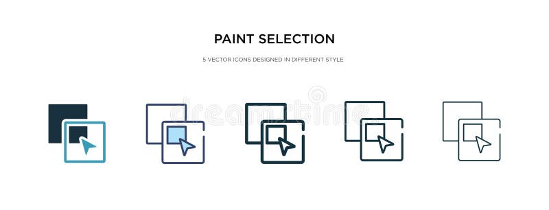 Paint selection icon in different style vector illustration. two colored and black paint selection vector icons designed in filled royalty free illustration