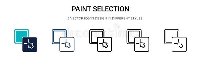 Paint selection icon in filled, thin line, outline and stroke style. Vector illustration of two colored and black paint selection stock illustration