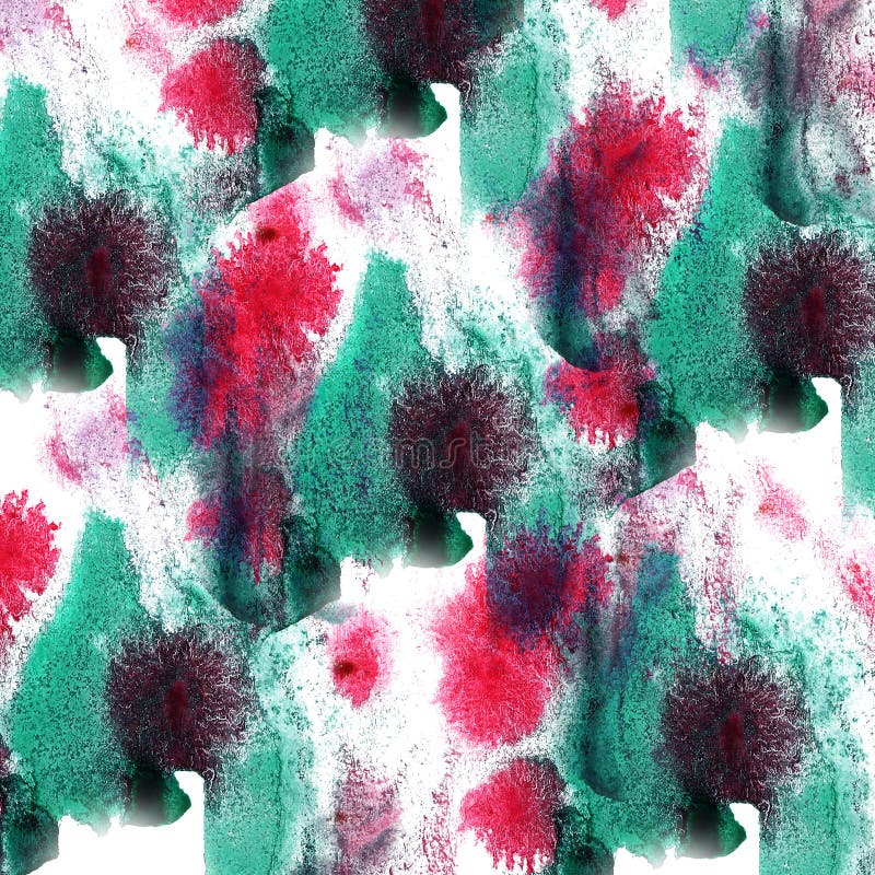 Paint splash ink red, green blot and white abstract art brushe