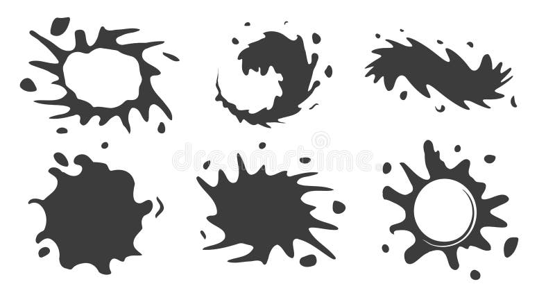 Paint Splashes and Blots Collection. Empty Text Boxes. Isolated Vector ...