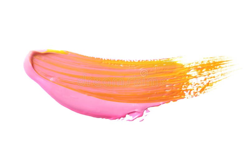 Paint stroke on white. Strokes of paint isolated on white background