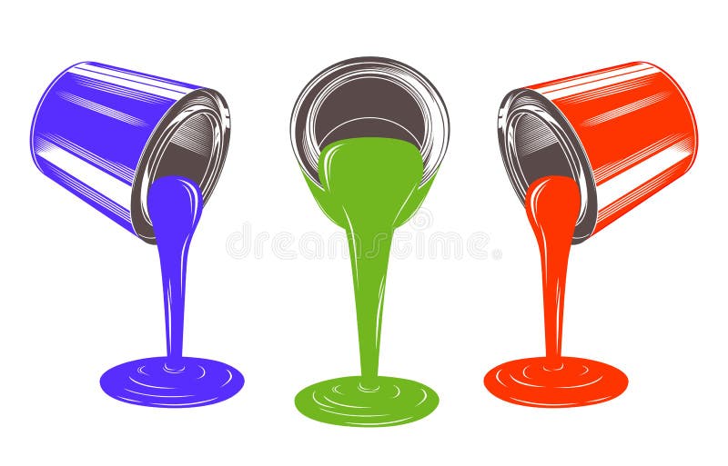 Paint tins stock vector. Illustration of object, isolated - 165650158